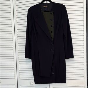 Classic  Escada- Margaretha Ley Black and Olive green Dress. Size 40 (10-12)